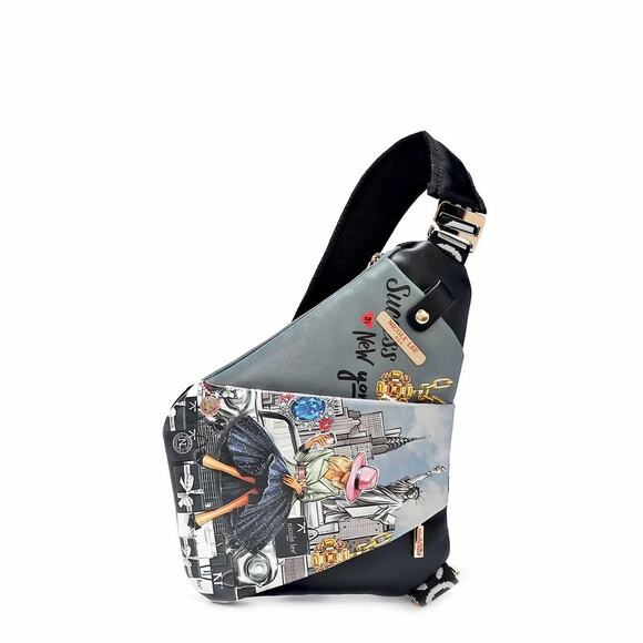 Nicole Lee USA Miranda Vegan Leather Adjustable Strap Slip Pocket Sling Backpack main image 5